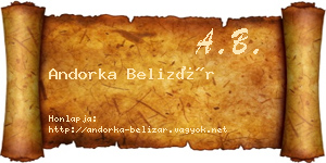 Andorka Belizár névjegykártya